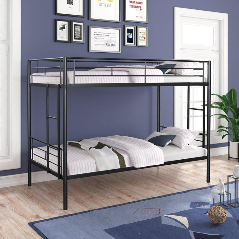 Bunk Beds with Trundle, Modern Heavy-Duty Sturdy Metal Bunk Bunk