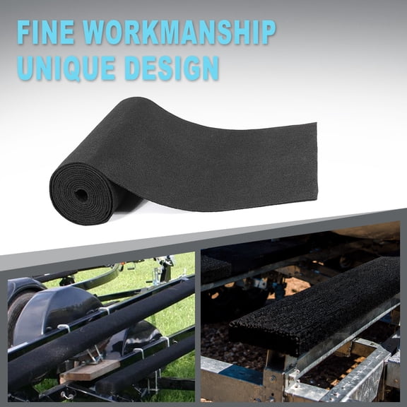 Bunk Carpet Marine Trailer Runner Black 18" x 15" Fit for Boat Trailer Bunks 18" x 15' Ribbed Carpet Roll Durable Brushed Cotton Outdoor Use Protect Hull Easy Installation