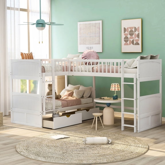 Bunk bed with loft and drawers / Storage and play space for cottages