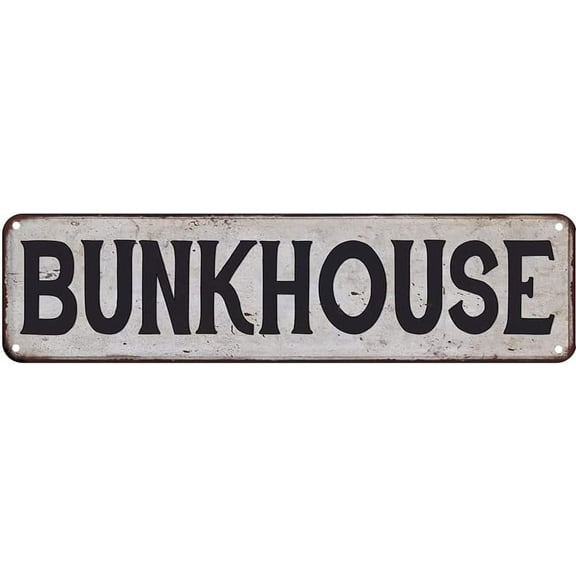 BunkHouse Metal Tin Sign For Home Office Living Room Bar Cafe Restaurant Club Wall Decor 4x16 Inches