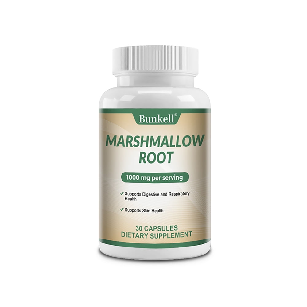 Bunkell 1000 mg Marshmallow Root Capsules Supports digestive and