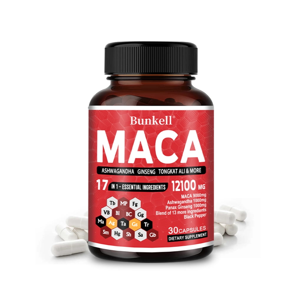Bunkell MultiMaca Capsules Contains Ashwagandha, Ginseng and