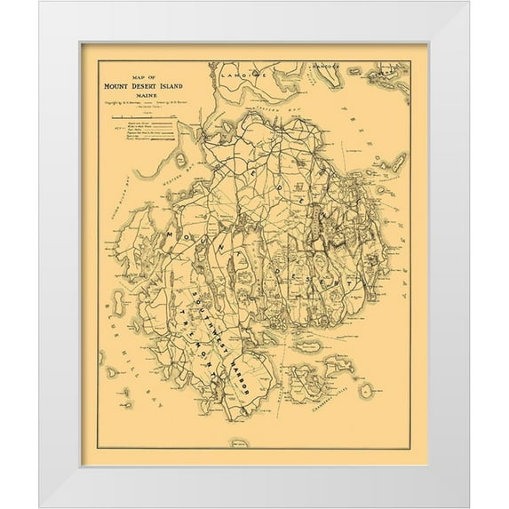 Bunker 15x17 White Modern Wood Framed Museum Art Print Titled - Mount Desert Island Maine - Bunker 1911
