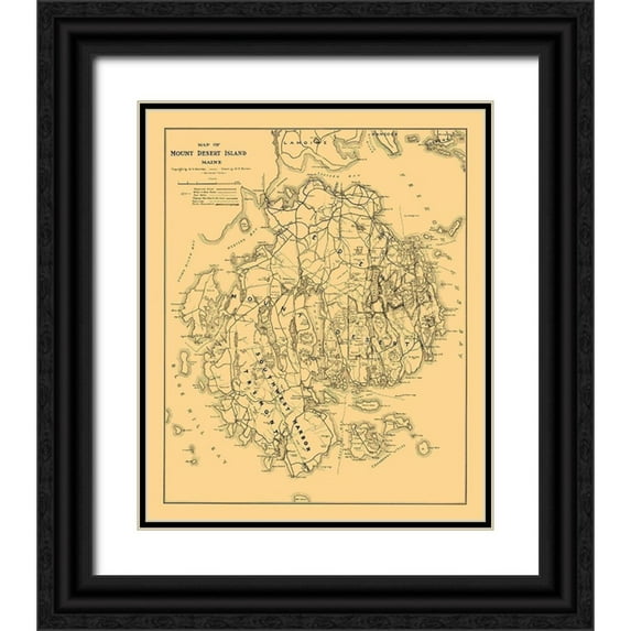 Bunker 20x23 Black Ornate Wood Framed with Double Matting Museum Art Print Titled - Mount Desert Island Maine - Bunker 1911