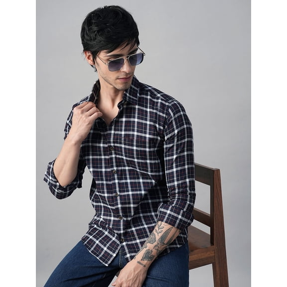 TryBuy Bunker Checked Men's Shirt, Full Sleeves Regular Fit Casual Shirts, Sizes XXL
