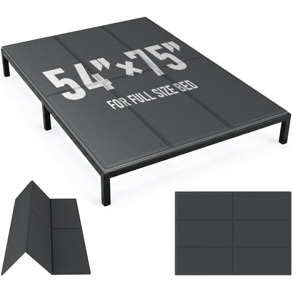 Bunkie Board Full Size (54x75''), 10mm Bed Boards for Under Mattress, Breathable, Noise Minimizing, Moisture Resistant Bunkieboards, Heavy Duty Bed Support Board for Platform & Slatted Frames Black