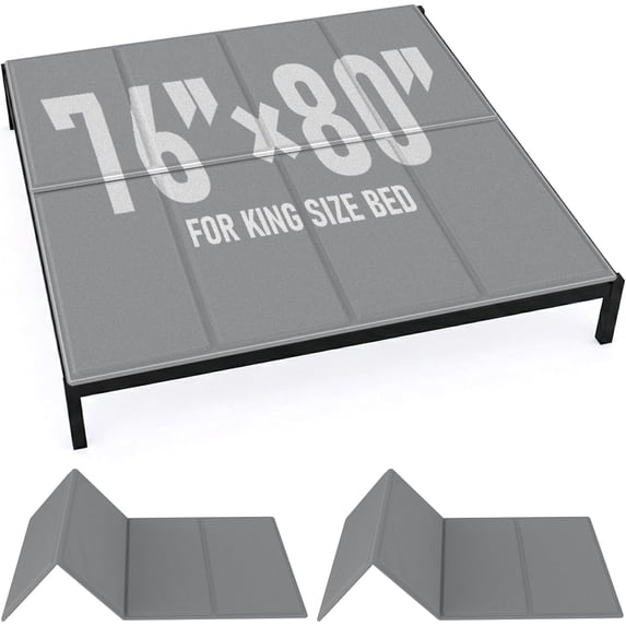 Bunkie Board King Size (76x80''), 10mm Bed Boards for Under Mattress, Breathable, Noise Minimizing, Moisture Resistant Bunkieboards, Heavy Duty Bed Support Board for Platform & Slatted Frames,Gray