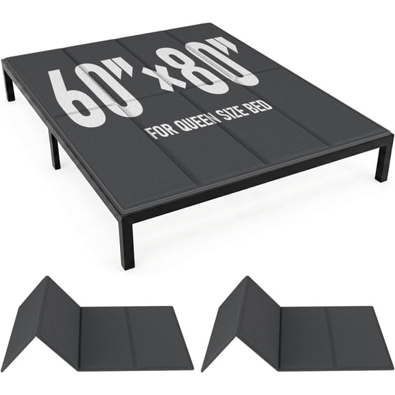 Bunkie Board Queen Size (60x80''), 10mm Bed Boards for Under Mattress, Breathable, Noise Minimizing, Moisture Resistant Bunkieboards, Heavy Duty Bed Support Board for Platform & Slatted Frames,Black