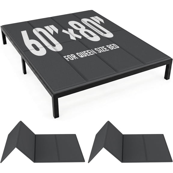 Bunkie Board Queen Size (60x80''), 10mm Bed Boards for Under Mattress, Breathable, Noise Minimizing, Moisture Resistant Bunkieboards, Heavy Duty Bed Support Board for Platform & Slatted FramesBlack