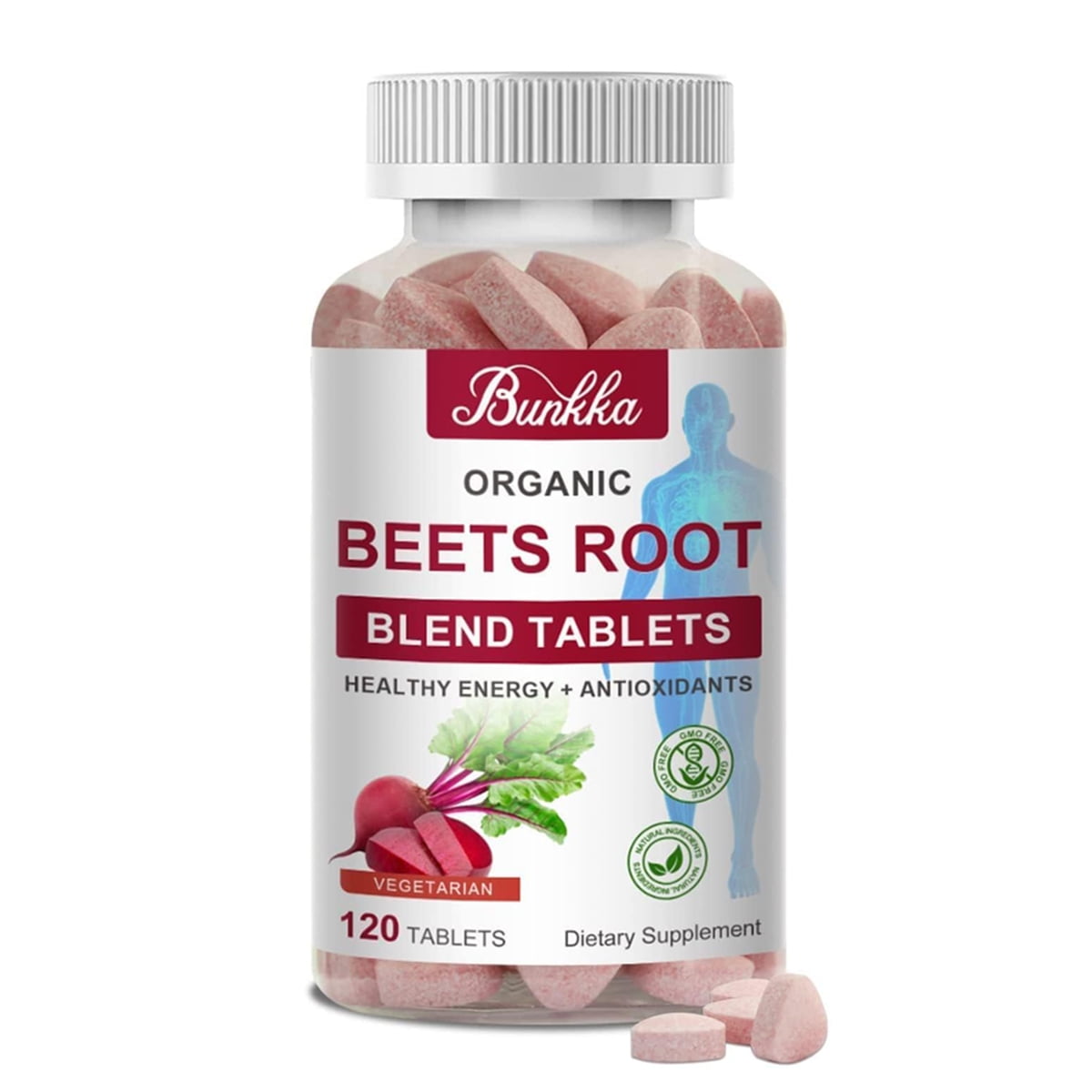 Bunkka Organic Beet Root Extract Capsules, Heart Chews Supplement