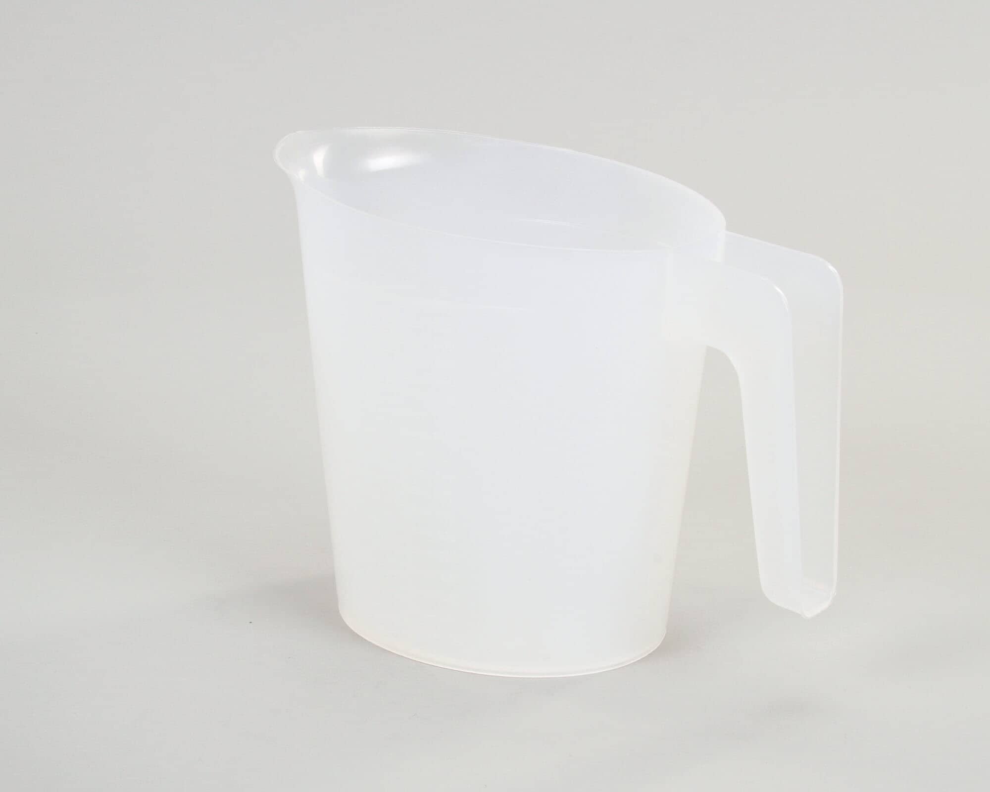 White 64 oz Plastic Water Pitcher with Handle