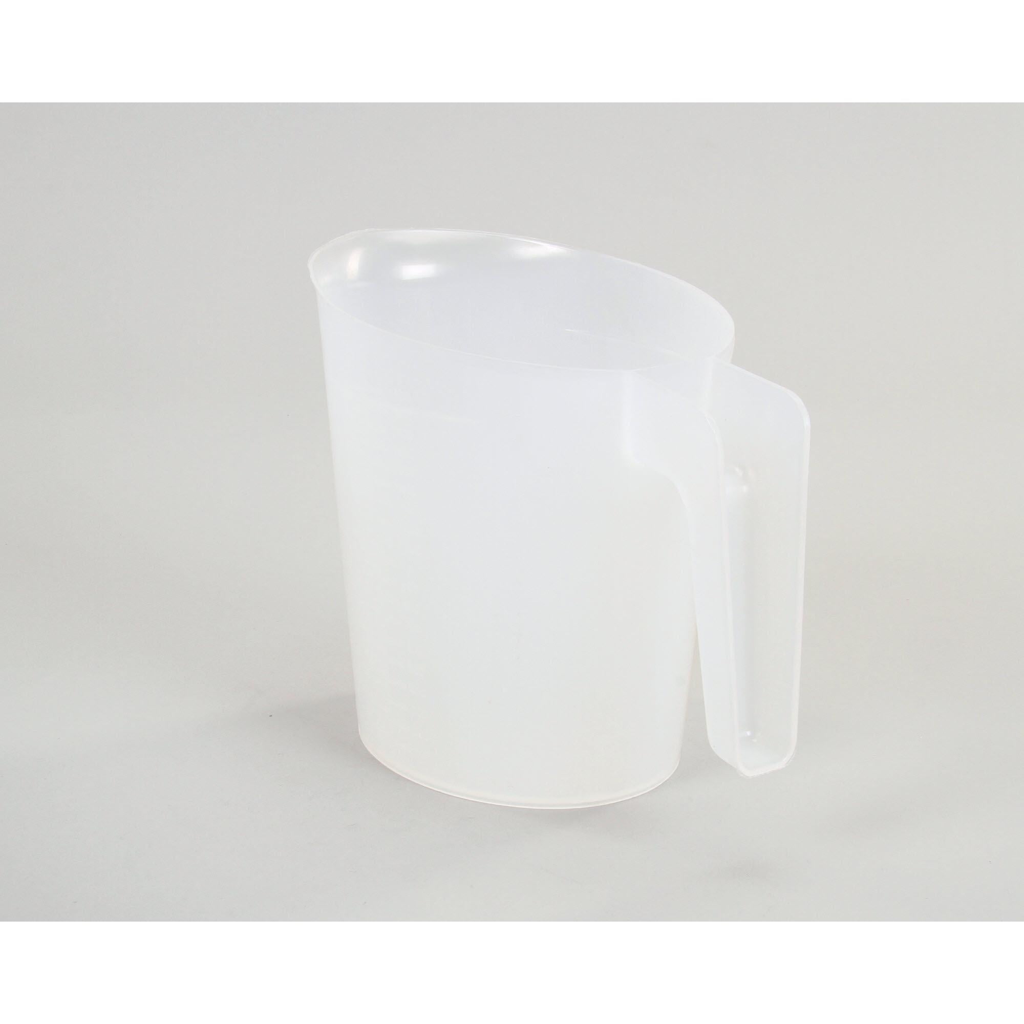 White 64 oz Plastic Water Pitcher with Handle