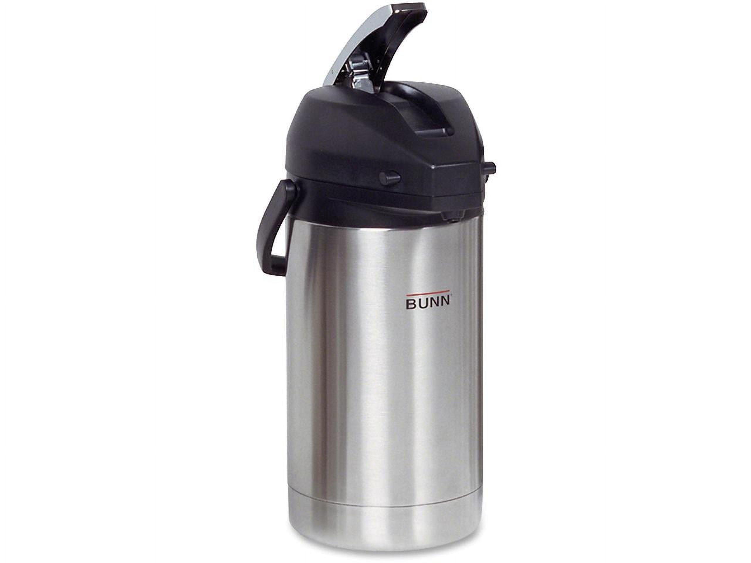 Met Lux 3L Silver Stainless Steel Airpot Coffee Dispenser - Pump Lever, 24  hr Heat Retention - 6 x 6 x 16 - 1 count box