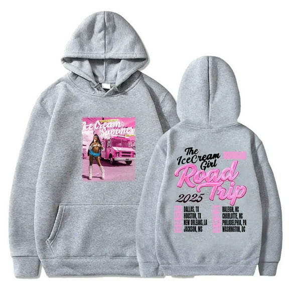 BunnaB The Ice Cream Girl Road Trip Hoodies HipHop Streetwear Women Men Long Sleeve Sweatshirts
