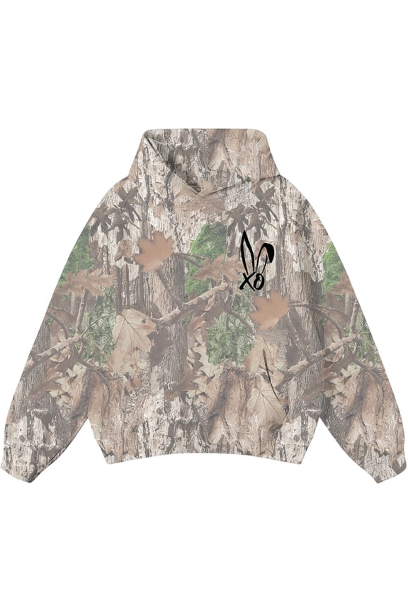 Bunnie Xo Logo Camo Hoodie Merch Hoodie Pockets Drawstring Unisex Hooded Sweatshirt Fashion Clothing