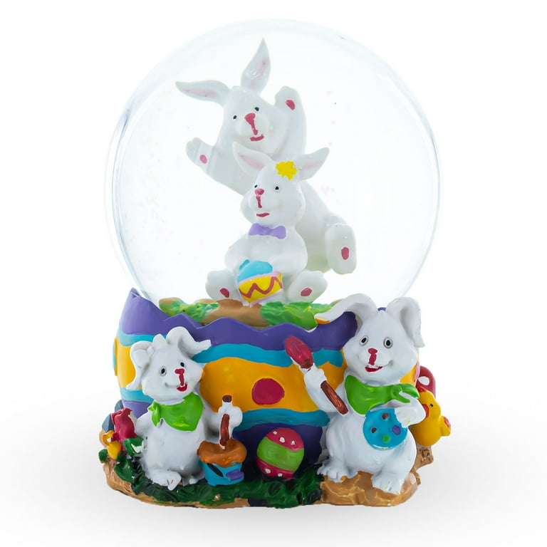 Happy Easter Bunny water Globe & on sale Gnomes Decor