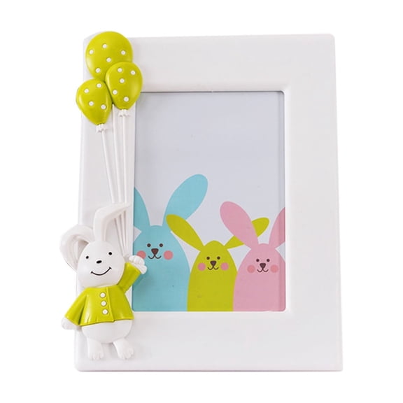 Bunnies Easter Picture Frame - Plastic Photo Frame Easter Bunny Tabletop Frames for Living Room Table Office
