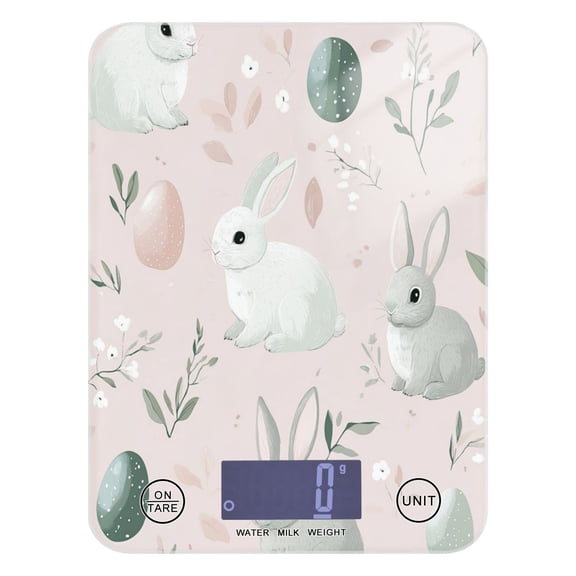 Bunnies and Colorful Eggs Food Scale Digital Kitchen Scale Waterproof Grams Ounces lbs for For Baking and Cooking