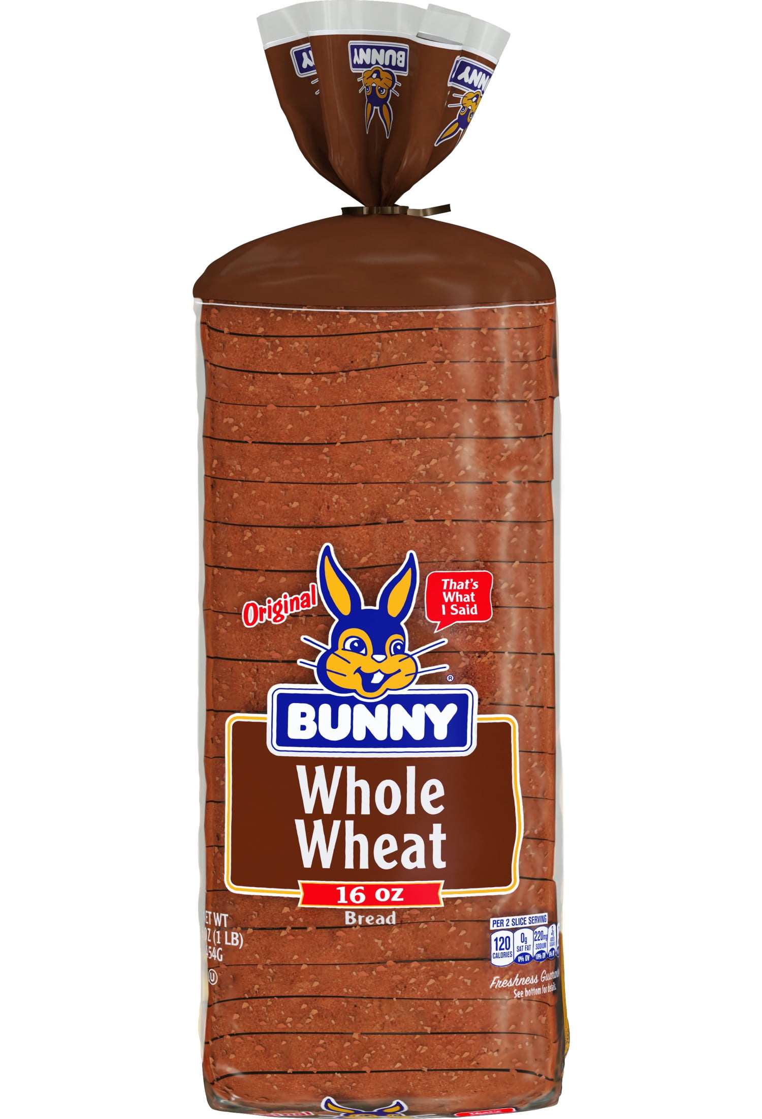 Bunny Whole Wheat Bread, 16 oz