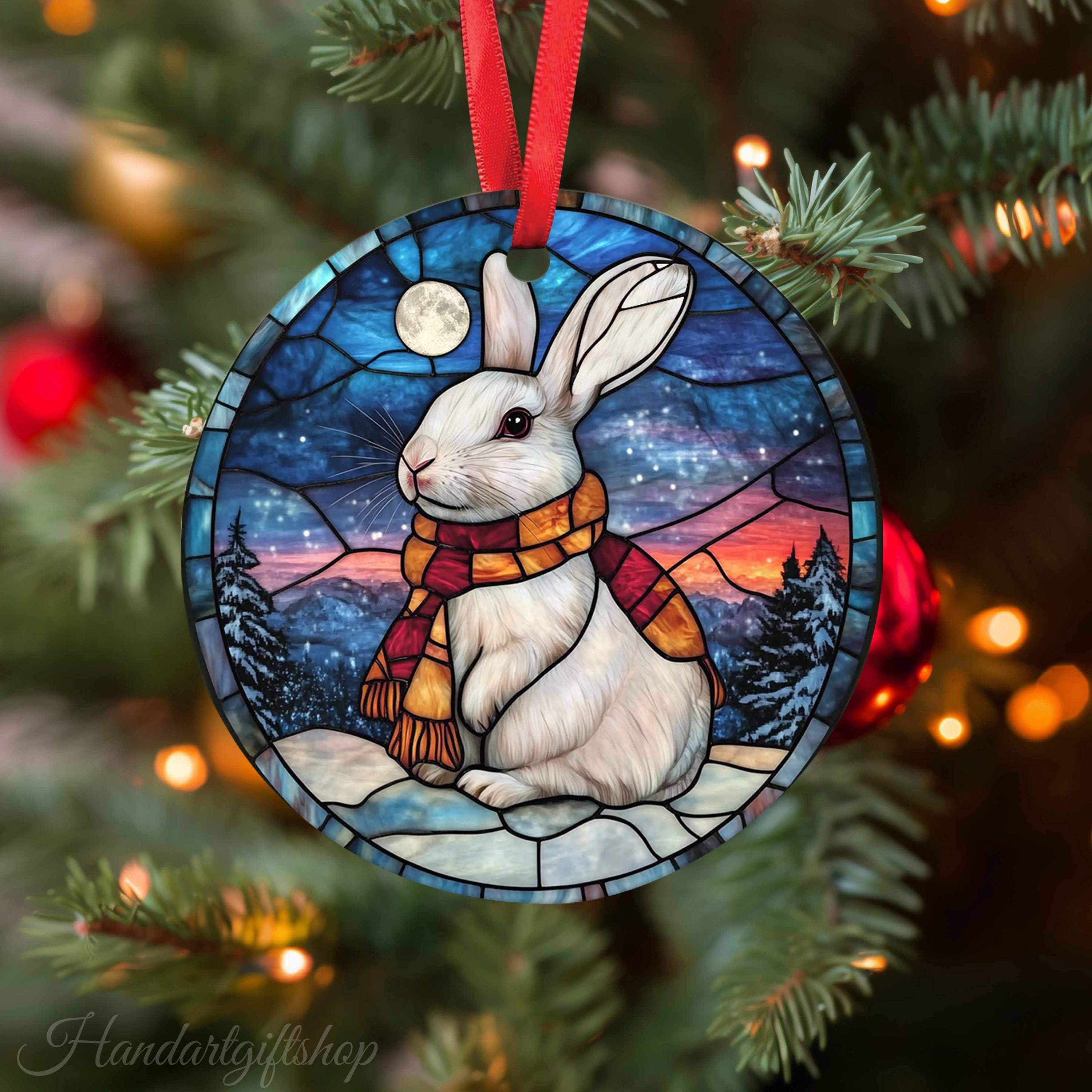 Bunny 2D Flat Ornament 2025 + Rabbit Christmas Tree Decor + Kids Bunny ...
