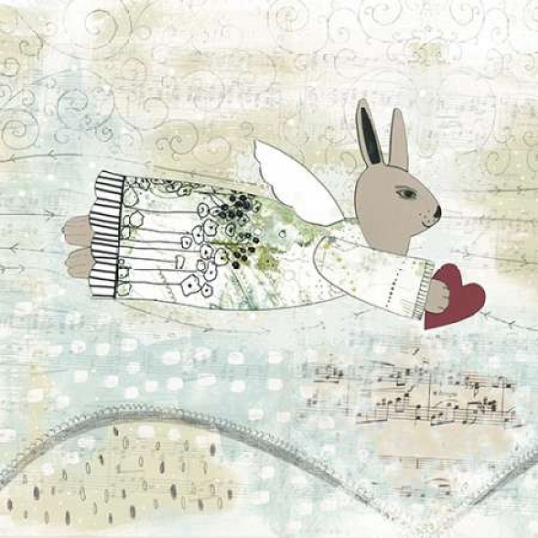 Bunny Angel Canvas Art - Sarah Ogren (24 x 24)