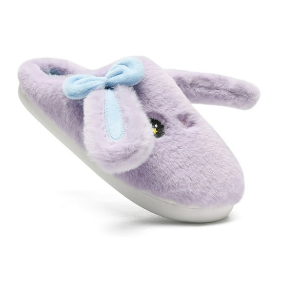 Bunny Animal Slippers for Women and Men, Cute Funny Fuzzy Plush Cartoon Rabbit Slippers Cloud House Indoor Outdoor Slipper