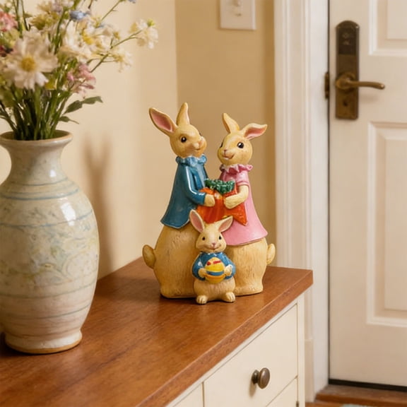 Bunny Anime Figure, 3.5" Bunny Toys, Easter Bunny Sculpture, Cute Indoor And Outdoor Bunny Statue, Suitable for Garden Patios, All-Day Spring Holiday Tabletop Decoration, Securely Packaged., D