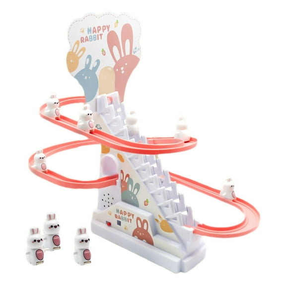 Bunny Automatic Stair Climbing Children Electric Track Educational Toy Rabbit Slide Play Set