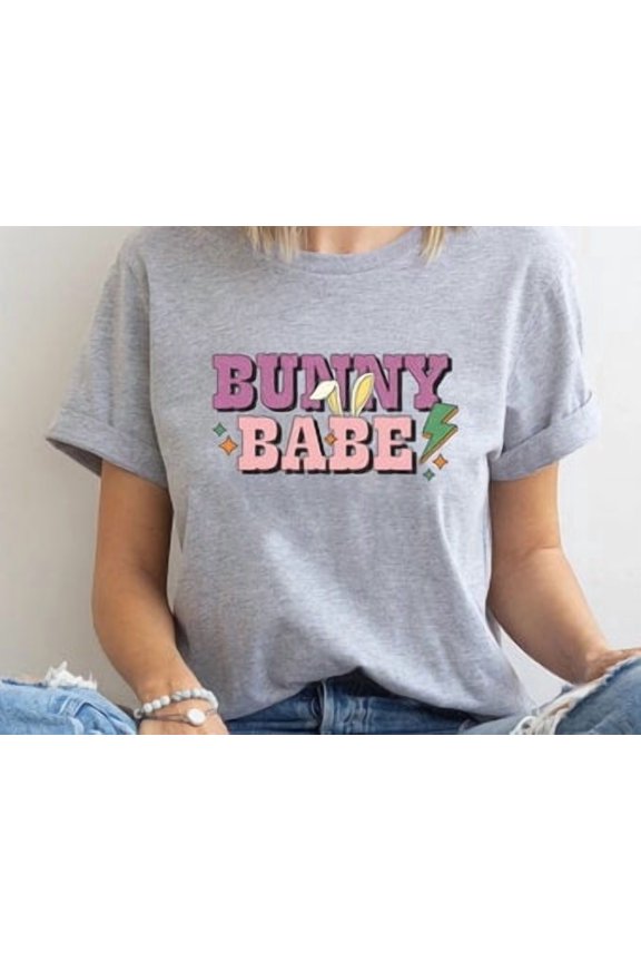 Bunny Babe, Easter Gift For Her, Matching Easter S, Easter Teacher, Women'S Easter Shirt, Easter Shirt, Easter Shirts, Black Tshirt