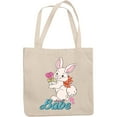 thumbnail image 1 of Bunny Babe, Easter Sunday or Day with Cute Rabbit Art, Favor, Souvenir or Merch Gift, 12oz Canvas Tote Bag, 1 of 3