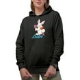 thumbnail image 1 of Bunny Babe, Spring or Easter Day Gift, Black Hooded Sweatshirt or Hoodie, 3XL, 1 of 5