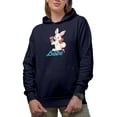 thumbnail image 1 of Bunny Babe, Spring or Easter Day Gift, Navy Blue Hooded Sweatshirt or Hoodie, 2XL, 1 of 5