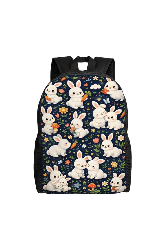 Bunny Backpack Full Front Print Travel Laptop Bag for Men and Women