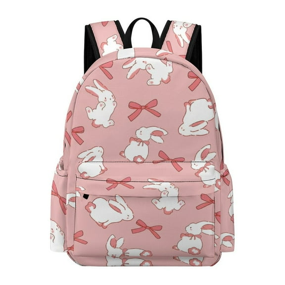 Bunny Backpack for Men Women Teenager 17 Inch Bunny Schoolbag Travel Cartoon Backpacks