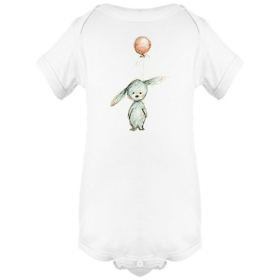 Bunny & Balloon Ink Style Bodysuit Infant -Image by Shutterstock, Newborn
