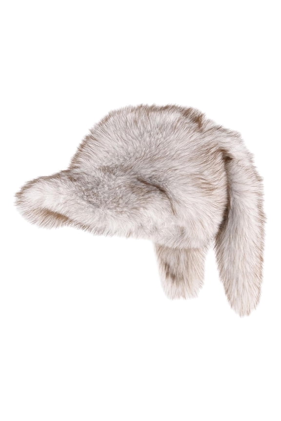 Bunny Baseball Cap,Hip-hop Long Rabbit Ears Hats,Cute Hat Plush Cap,Winter Warm Ear Protection Y2K Woman's Bunnies Baseball Cap （Beige）