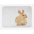 thumbnail image 1 of Bunny Bath Mat, Chinese Zodiac Theme Abstract Hare with Polygonal Effect and Inscription, Plush Bathroom Decor Mat with Non Slip Backing, 29.5" X 17.5", SBrown Beige and White, by Ambesonne, 1 of 2