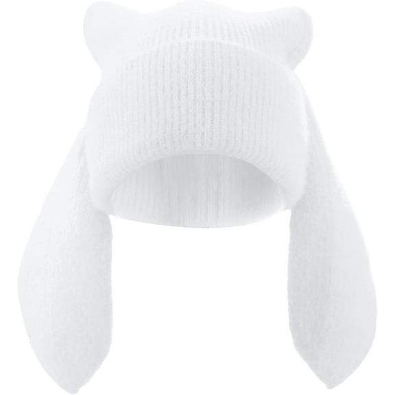 Bunny Beanie Hats for Women Cute Rabbit Beanie Crochet Hats Winter Cap Warm Skull Cap Outdoor Ski Slouchy