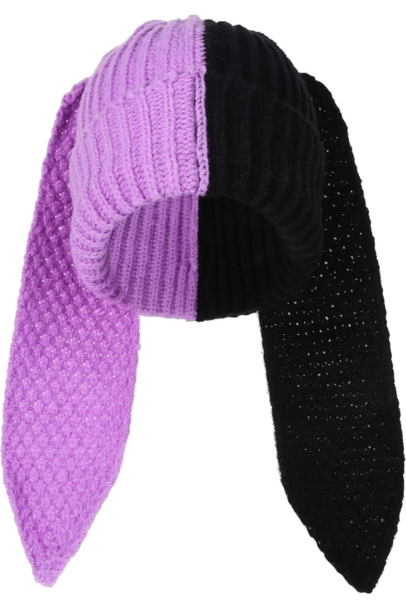 Bunny Beanie Hats for Women Cute Rabbit Beanie Crochet Hats Winter Cap Warm Skull Cap Outdoor Ski Slouchy