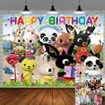 thumbnail image 1 of Bunny Bing Backdrop Banner Party Supplies Post Birthday Decorations Background for Photography Taspestry, 1 of 5