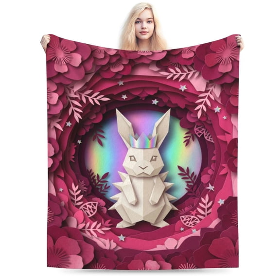 Bunny Blanket Cute Bunny Ultra Warm Soft Flannel Fuzzy All Season Couch Sofa Chair Bed 50x40