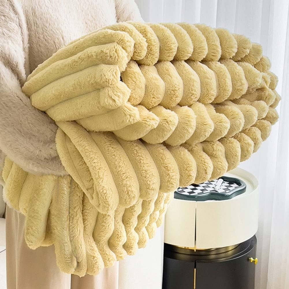 Thickened Plush Nap Blanket, Fall Winter Weighted Fluffy Bed