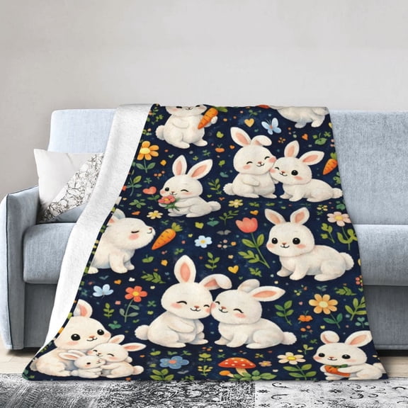 Bunny Blanket Gift for Spring Love Home Decor 50x40