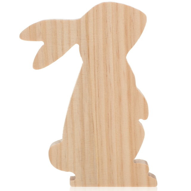Bunny Block Craft Wooden Rabbit Ornament Adorable Rabbit Statue Child ...