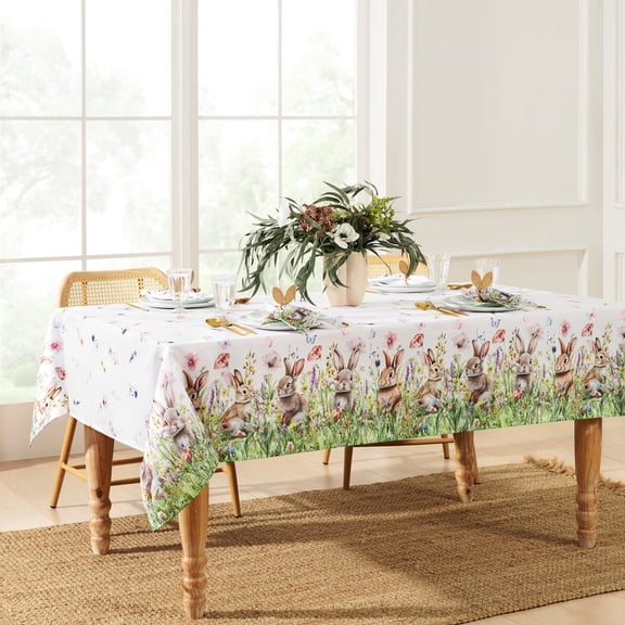 Bunny Blossom Easter Tablecloth