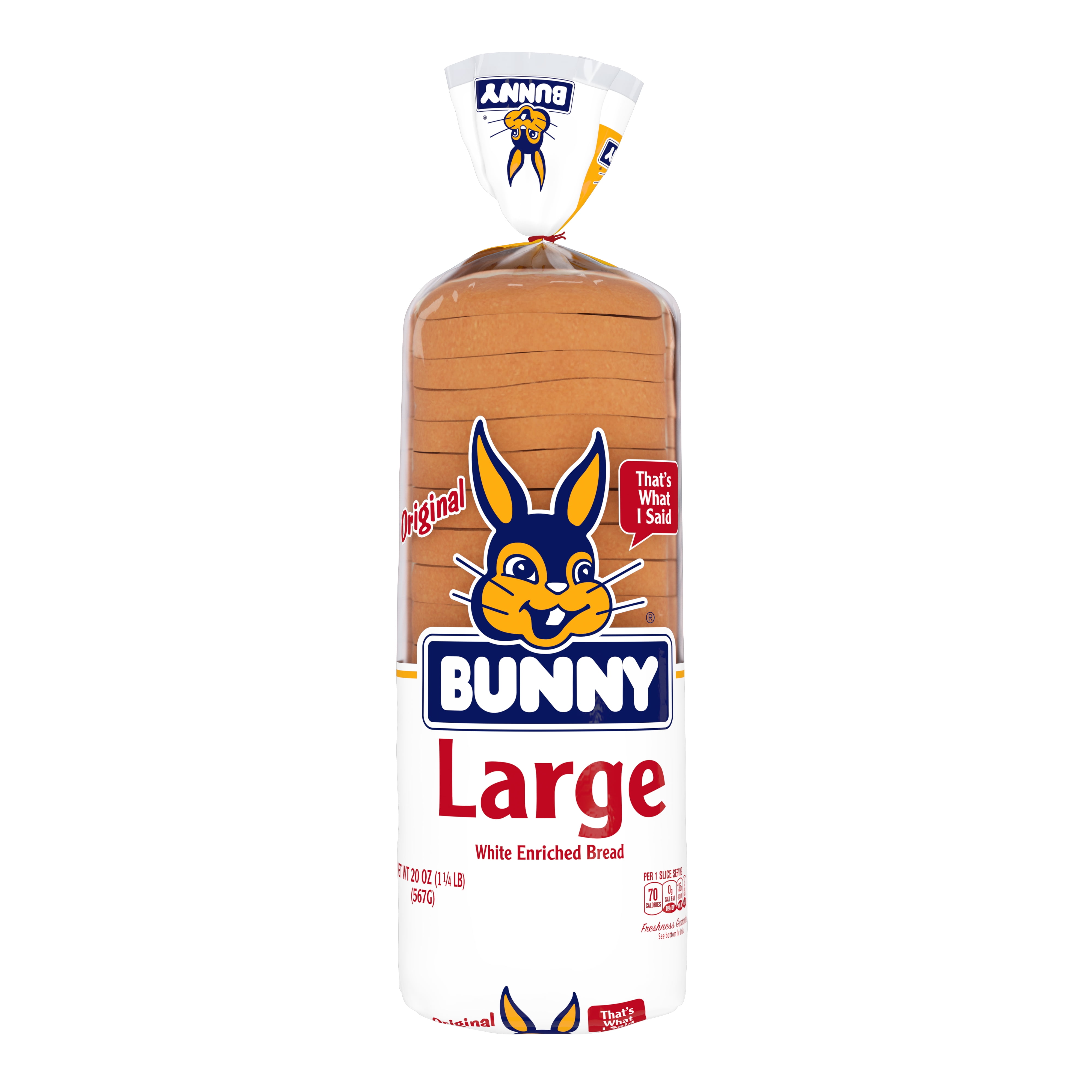 Bunny Bread Large White Roundtop 20oz
