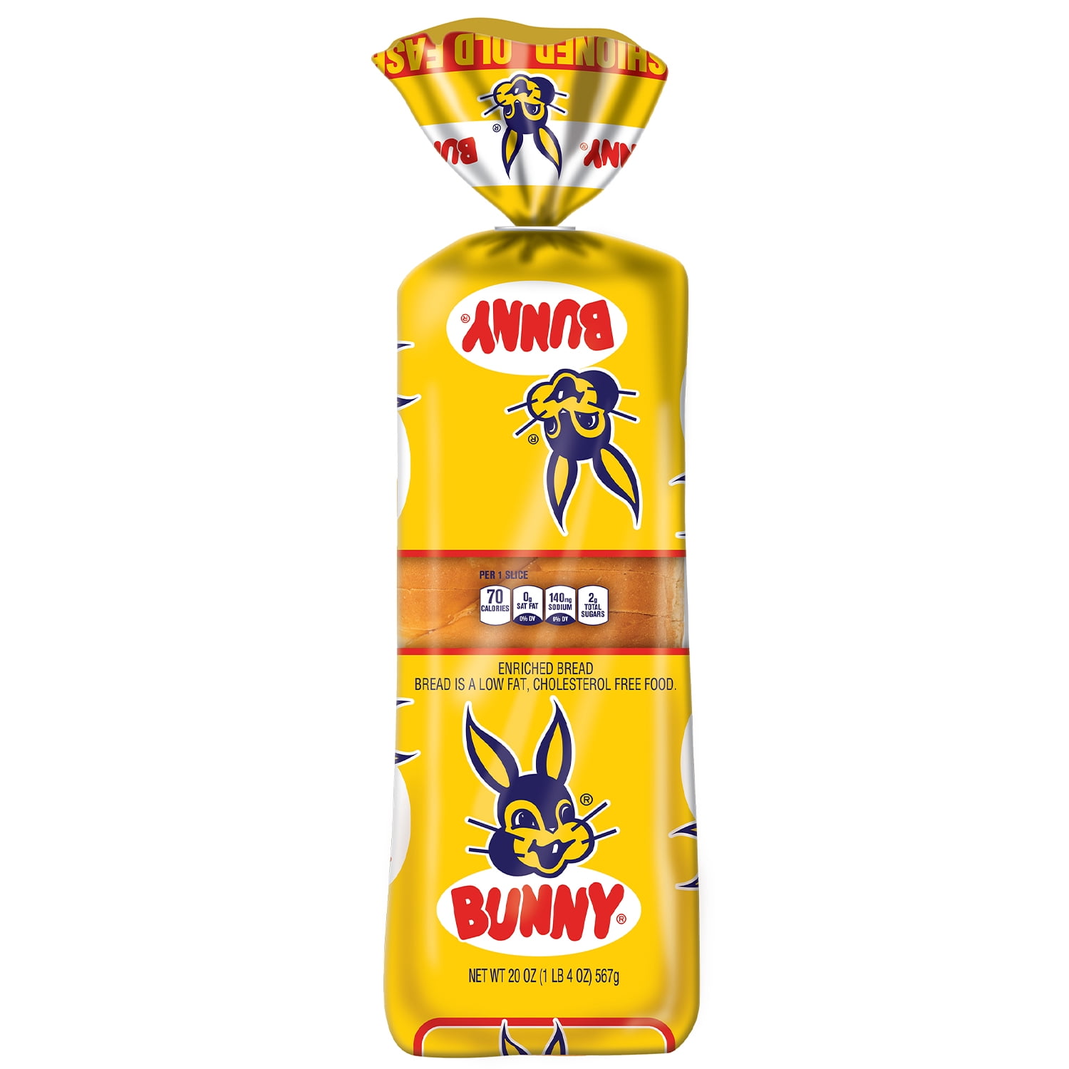 Bunny Bread Old Fashioned, Enriched Sliced White Bread, 20 oz Loaf