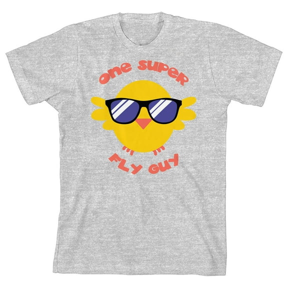 Bunny Bros One Super Fly Guy Crew Neck Short Sleeve Athletic Heather Boy's T-shirt-XL
