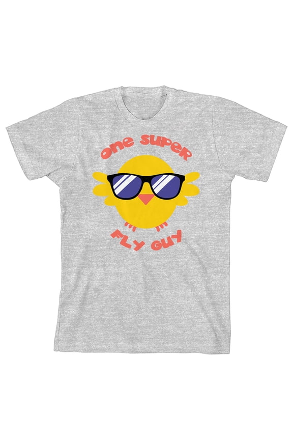 Bunny Bros One Super Fly Guy Crew Neck Short Sleeve Athletic Heather Boy's T-shirt-XL