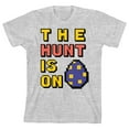 thumbnail image 1 of Bunny Bros The Hunt Is On Crew Neck Short Sleeve Athletic Heather Boy's T-shirt-Large, 1 of 4